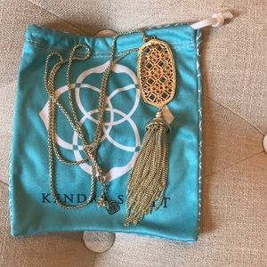 Rose gold and gold tassel necklace